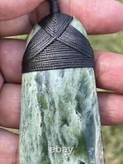 3 7/8 New Zealand MARSDEN Flower Jade RareRED Nephrite Pounamu Maori ADZE TOKI