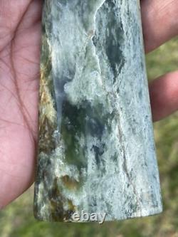 3 7/8 New Zealand MARSDEN Flower Jade RareRED Nephrite Pounamu Maori ADZE TOKI
