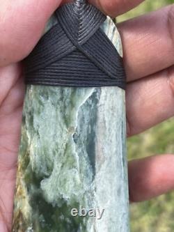 3 7/8 New Zealand MARSDEN Flower Jade RareRED Nephrite Pounamu Maori ADZE TOKI