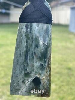 3 7/8 New Zealand MARSDEN Flower Jade RareRED Nephrite Pounamu Maori ADZE TOKI