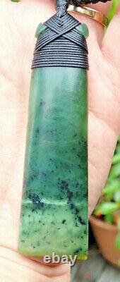 3.8 A Mcgregor Rarest Nz Greenstone Pounamu Flower Jade Bound Maori Hei Toki