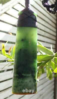 3.8 A Mcgregor Rarest Nz Greenstone Pounamu Flower Jade Bound Maori Hei Toki