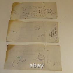 3-Antique 1933 New Zealand Cheque Bank Memorabilia AMP