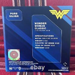 3oz Silver DC Comics Wonder Woman Coin New Zealand Mint Rare Collectible