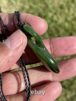 42mm SINGLE TWIST DARK/TRANSLUCENT New Zealand NEPHRITE Jade Pounamu Greenstone