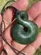 47mm SINGLE TWIST DARK/TRANSLUCENT New Zealand NEPHRITE Jade Pounamu Greenstone