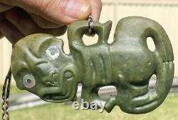 4 1/8 New Zealand Carver Nephrite Maori Greenstone Pounamu MARSDEN Jade Hei TIKI