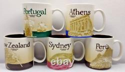 5 Starbucks Coffee Mugs Collector Icon Portugal Athens New Zealand Sydney Peru