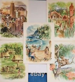 5 Vtg. MATSON CRUISE SHIP MENUS, CALIFORNIA HAWAII FIJI AUSTRALIA NEW ZEALAND