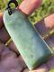 72mm CHATOYANT Maori Greenstone Pounamu RARE BLUE INANGA JADE THICK Kuru/Pendant