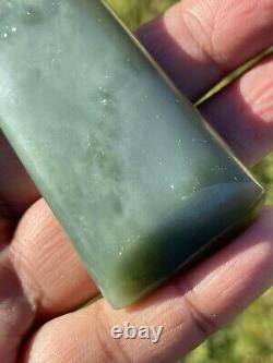 72mm CHATOYANT Maori Greenstone Pounamu RARE BLUE INANGA JADE THICK Kuru/Pendant