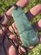 75mm CHATOYANT Maori Greenstone Pounamu RARE BLU INANGA JADE CURVED KURU/PENDANT