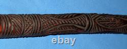 A25 Maori Hardwood Spear Thrower (Atlatl) with Incised Art from New Zealand