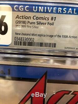 ACTION COMICS #1 CGC 9.6 N MInt Conditions 35 Grams Silver Foil 2018 DC Superman