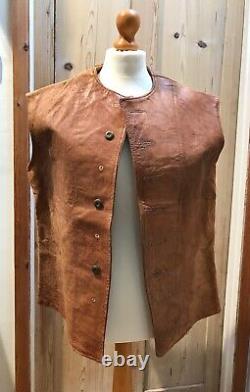 A Scarce WW II New Zealand Army Leather Waistcoat dated 1944