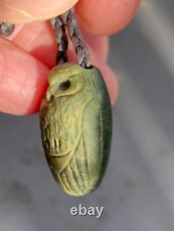 Aaron Brown Tiny Nz Maori Pounamu Greenstone Nephrite Flower Jade Ruru Owl