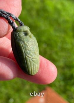 Aaron Brown Tiny Nz Maori Pounamu Greenstone Nephrite Flower Jade Ruru Owl