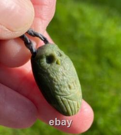 Aaron Brown Tiny Nz Maori Pounamu Greenstone Nephrite Flower Jade Ruru Owl