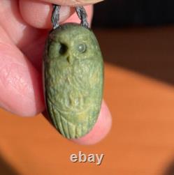 Aaron Brown Tiny Nz Maori Pounamu Greenstone Nephrite Flower Jade Ruru Owl