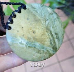 Aaron Greaves Nz Maori Greenstone Pounamu Nephrite Ultra Rare Flower Jade Disc