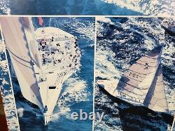 Air New Zealand Airline Advertising Poster Board KZ1 America Cup Yacht Sailboat