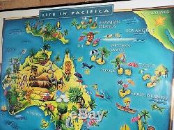 Air New Zealand Airline Advertising Travel Poster Life in Pacifica Original