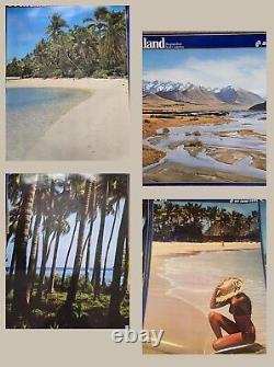 Air New Zealand Airline Promo Posters Tahiti Fiji Cook Island 1980s 36x26