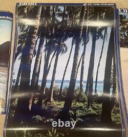 Air New Zealand Airline Promo Posters Tahiti Fiji Cook Island 1980s 36x26