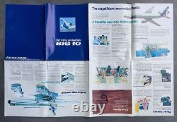 Air New Zealand Douglas Dc-10 Big 10 Cutaway Large Poster Brochure 1972 Airline