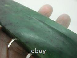 Antique Authentic Large New Zealand Maori Green Nephrite Jade Pounamu Adze Rare