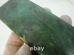Antique Authentic Large New Zealand Maori Green Nephrite Jade Pounamu Adze Rare