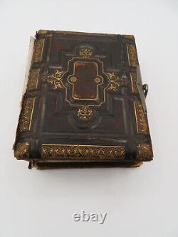 Antique Leather Photo Album 24 Portrait Photos Dunedin Christchurch New Zealand