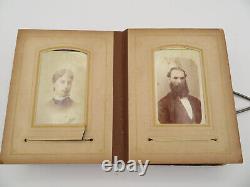 Antique Leather Photo Album 24 Portrait Photos Dunedin Christchurch New Zealand