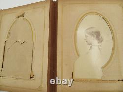 Antique Leather Photo Album 24 Portrait Photos Dunedin Christchurch New Zealand
