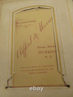 Antique Leather Photo Album 24 Portrait Photos Dunedin Christchurch New Zealand