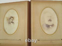 Antique Leather Photo Album 24 Portrait Photos Dunedin Christchurch New Zealand