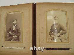 Antique Leather Photo Album 24 Portrait Photos Dunedin Christchurch New Zealand