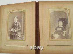 Antique Leather Photo Album 24 Portrait Photos Dunedin Christchurch New Zealand