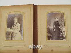 Antique Leather Photo Album 24 Portrait Photos Dunedin Christchurch New Zealand