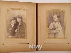 Antique Leather Photo Album 24 Portrait Photos Dunedin Christchurch New Zealand