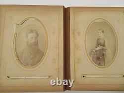 Antique Leather Photo Album 24 Portrait Photos Dunedin Christchurch New Zealand