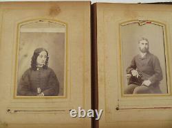 Antique Leather Photo Album 24 Portrait Photos Dunedin Christchurch New Zealand