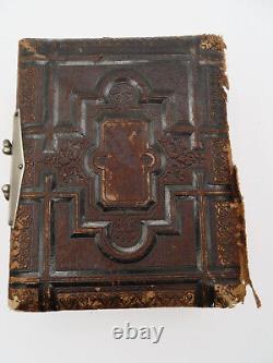 Antique Leather Photo Album 24 Portrait Photos Dunedin Christchurch New Zealand