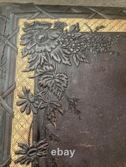 Antique Leather Photo Album 39 Photos, Glasgow, Dunedin, Christchurch New Zealand