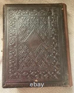 Antique Leather Photo Album 39 Photos, Glasgow, Dunedin, Christchurch New Zealand