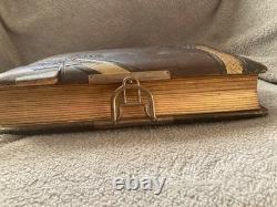 Antique Leather Photo Album 39 Photos, Glasgow, Dunedin, Christchurch New Zealand
