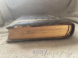 Antique Leather Photo Album 39 Photos, Glasgow, Dunedin, Christchurch New Zealand