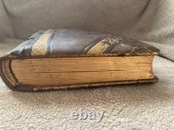 Antique Leather Photo Album 39 Photos, Glasgow, Dunedin, Christchurch New Zealand