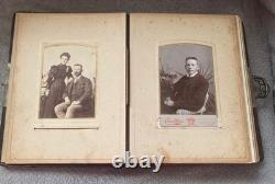 Antique Leather Photo Album 39 Photos, Glasgow, Dunedin, Christchurch New Zealand