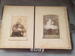 Antique Leather Photo Album 39 Photos, Glasgow, Dunedin, Christchurch New Zealand
